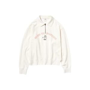 Uniqlo x Pop Mart Labubu Quarter-Zip Cream Sweatshirt Size M - New